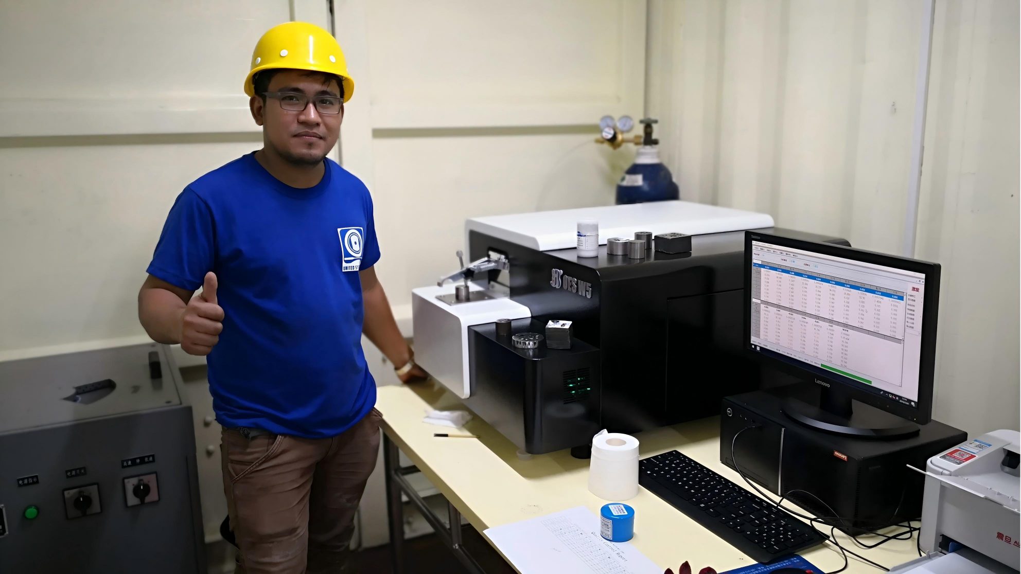 Espectrómetro de emisión óptica W5 para barras de acero corrugado Q195, Q235 y Q275